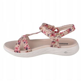 Skechers On The Go 600 Fleur W 140018-NTMT Szandál bézs piros ibolya rózsaszín 1