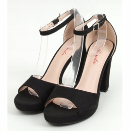 Fekete S-850 Fekete platform szandál 1