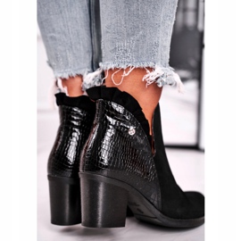 Női csizma sarkán, bőrrugó Maciejka fekete 04833-01 2