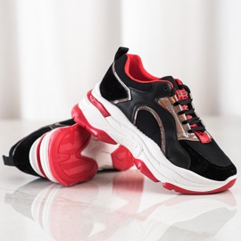 Cipők a FASHION platformon fekete piros 1