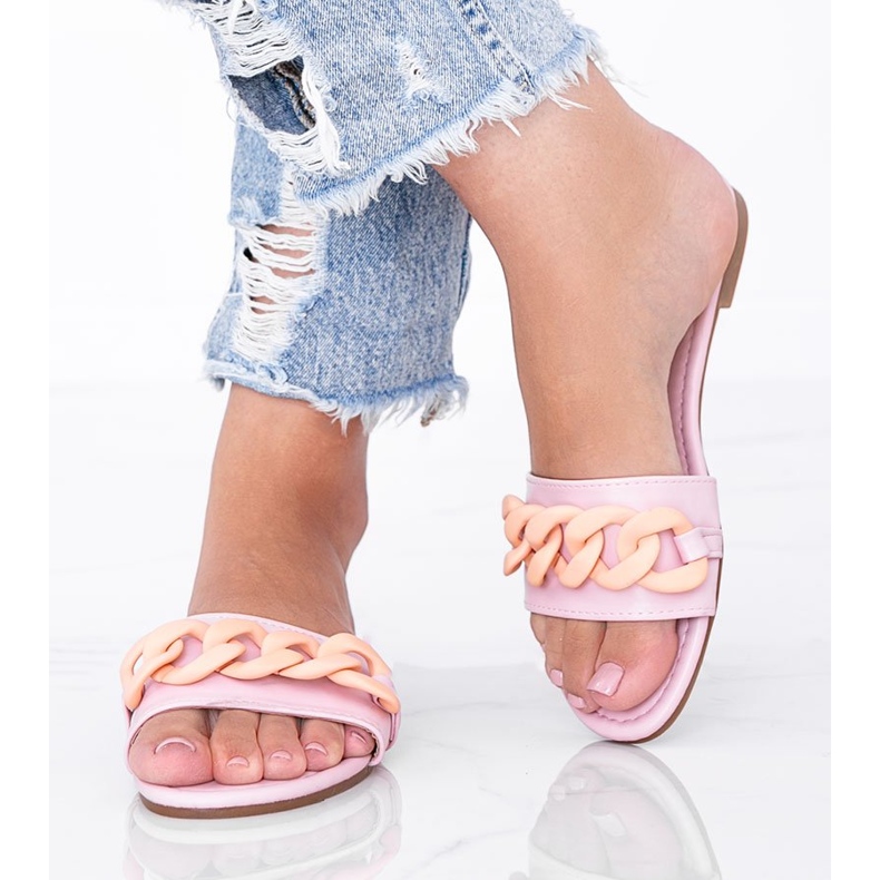 Rózsaszín papucs Colorado lánccal 1