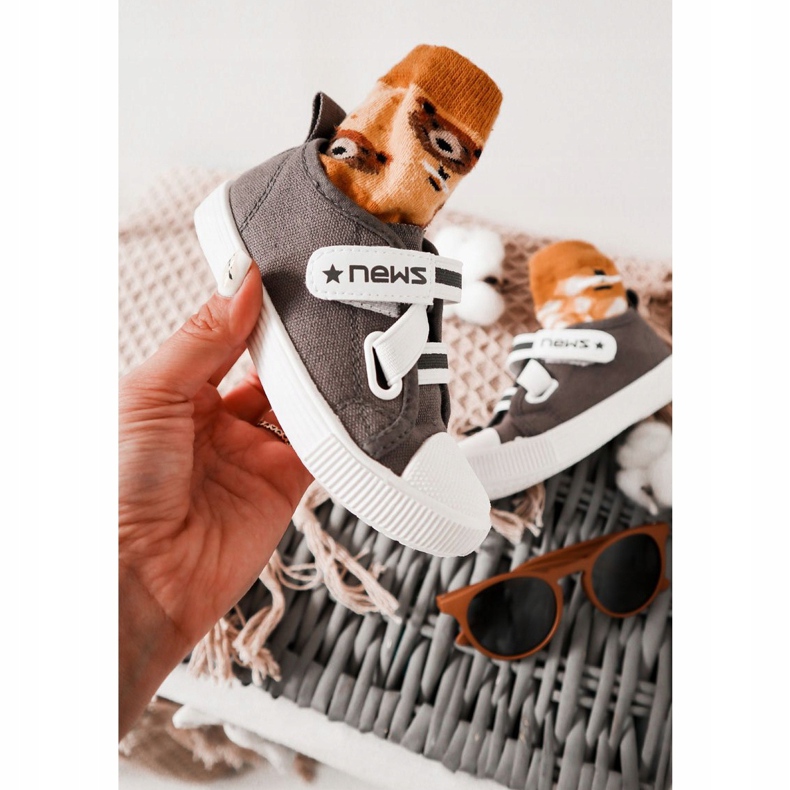 EVE Gyermek cipők tépőzáras szürke hírekkel 1