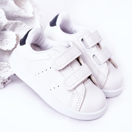 Gyermek fehér és sötétkék kaliforniai cipők tépőzárral 2