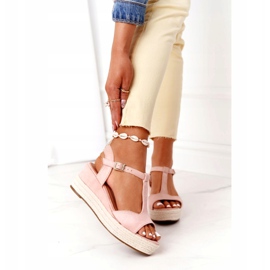 PG1 Rózsaszín Graciosa ék szandál zsinórral 2