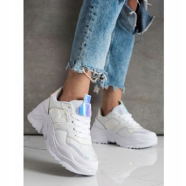 Weide Eco bőr kígyó nyomtatású cipők fehér 2