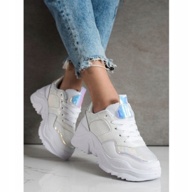 Weide Eco bőr kígyó nyomtatású cipők fehér 1