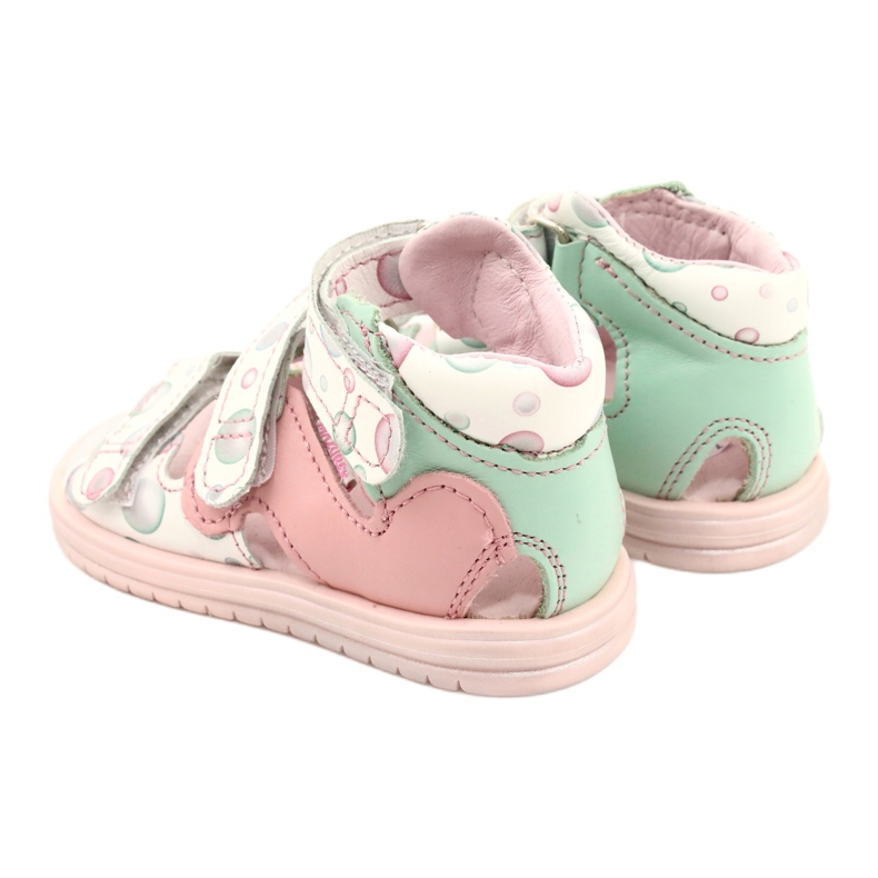 Magas profilaktikus szandál Mazurek 1291 fehér rózsaszín zöld 3