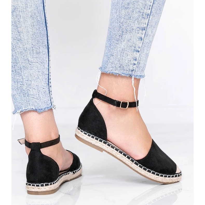 Chloe Star fekete espadrilles szandál 1
