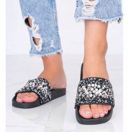 Fekete női Bling Bling papucs 1