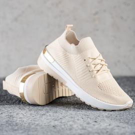 SHELOVET Kényelmes csúszós cipők bézs 1