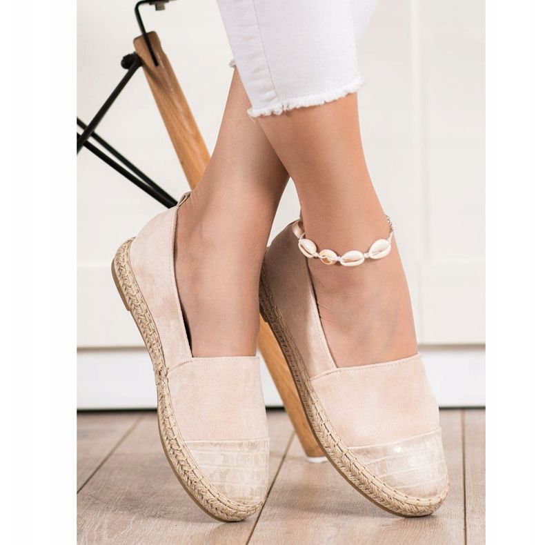 Bestelle Bézs velúr espadrillák 1