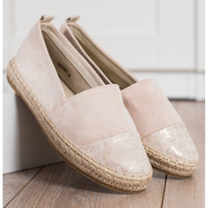 Bestelle Bézs velúr espadrillák 2