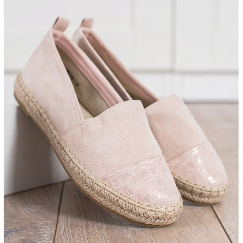 Bestelle Por -velúr espadrillák rózsaszín 2