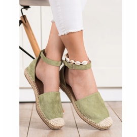 Small Swan Zöld espadrillák csattal 1