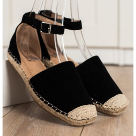 Small Swan Fekete espadrilles csattal 2