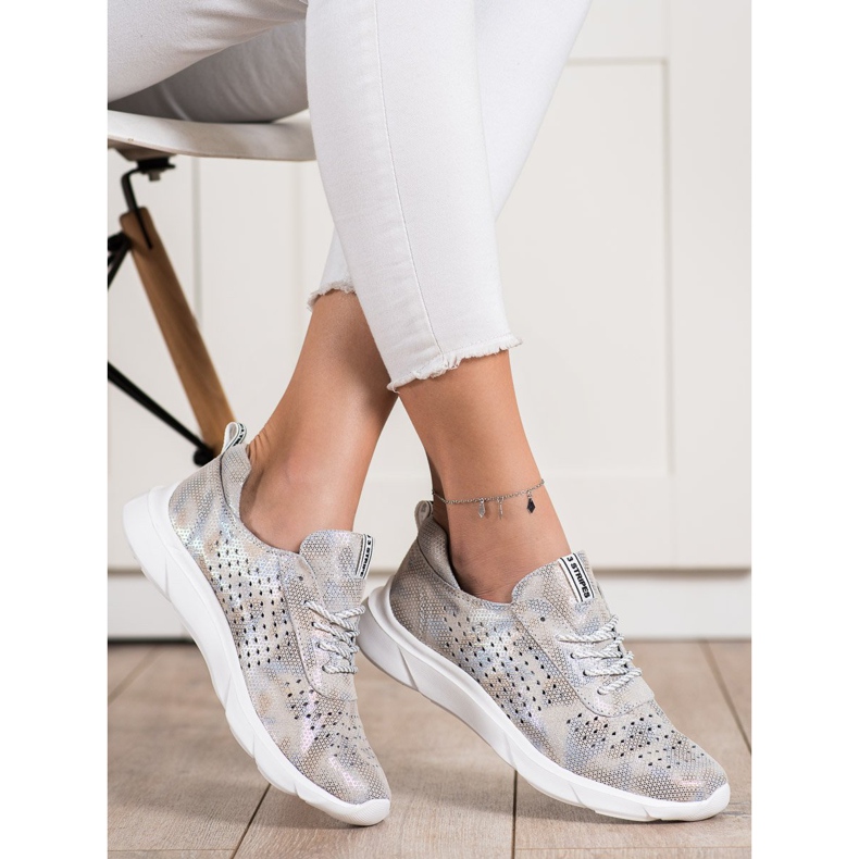 Goodin Fényes bőr cipők bézs szürke aranysárga 2 Goodin Fényes bőr cipők bézs szürke aranysárga 2