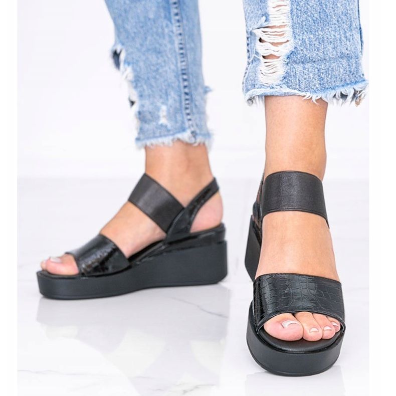 Tiffi fekete ék szandál 1