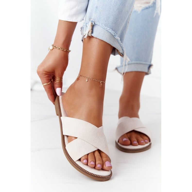 Női Velúr papucs Bézs Edesa barna 2