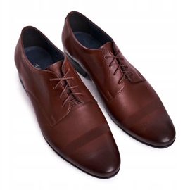 Bednarek Polish Shoes Férfi bőrpapucs Bednarek 804 sötétbarna 4