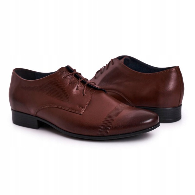 Bednarek Polish Shoes Férfi bőrpapucs Bednarek 804 sötétbarna 3