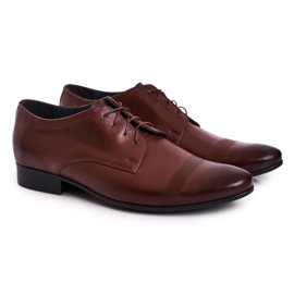 Bednarek Polish Shoes Férfi bőrpapucs Bednarek 804 sötétbarna 1
