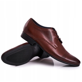 Bednarek Polish Shoes Férfi bőrpapucs Bednarek 804 sötétbarna 5