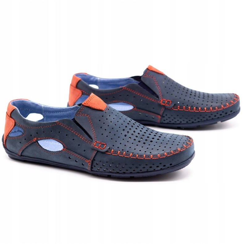 Olivier Férfi cipő cipők 901 sötétkék, piros 2