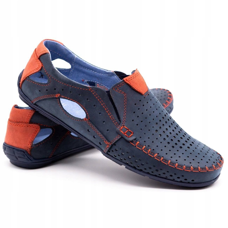 Olivier Férfi cipő cipők 901 sötétkék, piros 4