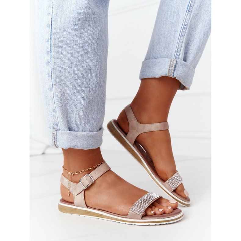 S.Barski Szandál Cubic Zirconia S. Barski 701-18 Bézs 2