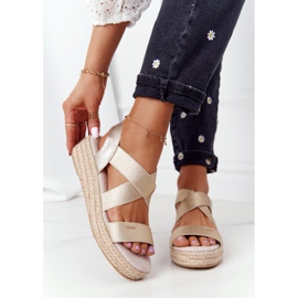 Big Star Ék szandál bordázott nagy csillaggal HH274414 Arany aranysárga 1