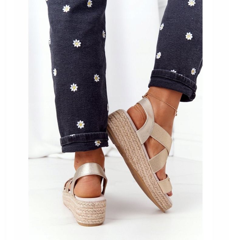 Big Star Ék szandál bordázott nagy csillaggal HH274414 Arany aranysárga 2