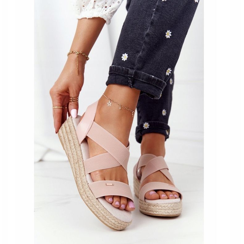 Big Star Ék szandál bordázott nagy csillaggal HH274413 Pink rózsaszín 2