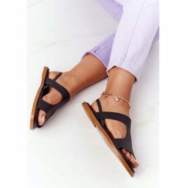 Bőr szandál mandzsettával Big Star HH274715 Fekete 1