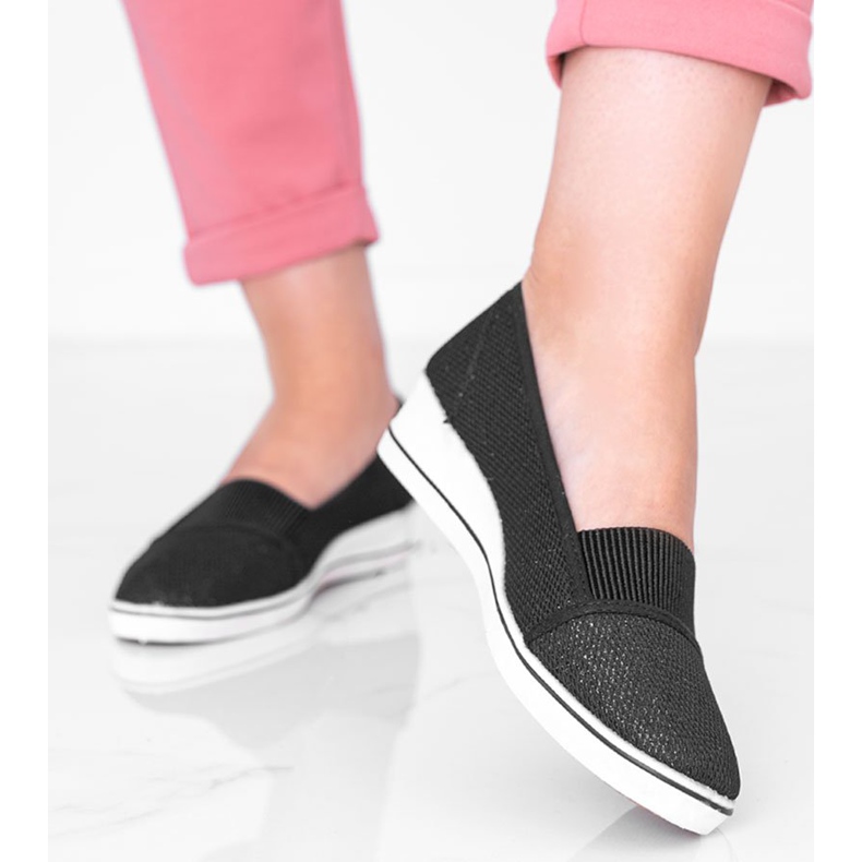 Fekete fényes balerinák a Glam Star ékén 1