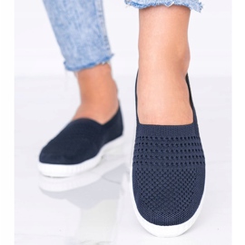 Navy blue Slip On áttört Funk cipők sötétkék 1