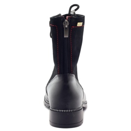 Bőrcsizma nőknek Kazkobut 2809 fekete csizma piros 3 Bőrcsizma nőknek Kazkobut 2809 fekete csizma piros 3