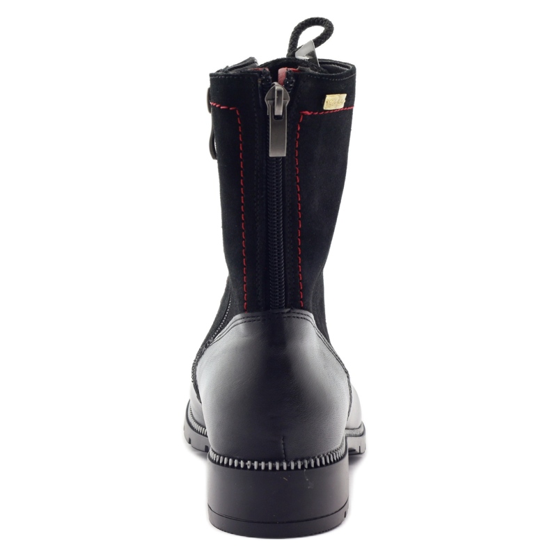 Bőrcsizma nőknek Kazkobut 2809 fekete csizma piros 3 Bőrcsizma nőknek Kazkobut 2809 fekete csizma piros 3