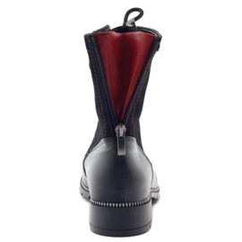 Bőrcsizma nőknek Kazkobut 2809 fekete csizma piros 4 Bőrcsizma nőknek Kazkobut 2809 fekete csizma piros 4
