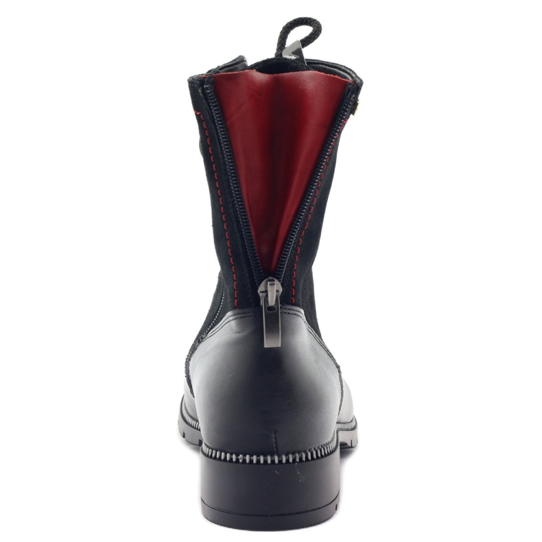 Bőrcsizma nőknek Kazkobut 2809 fekete csizma piros 4 Bőrcsizma nőknek Kazkobut 2809 fekete csizma piros 4