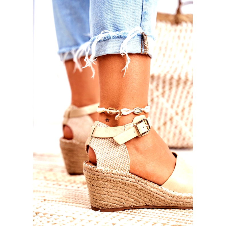 Evento Női szandál a Wedge Espadrilles Gold -on aranysárga 3