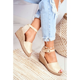 Evento Női szandál a Wedge Espadrilles Gold -on aranysárga 2