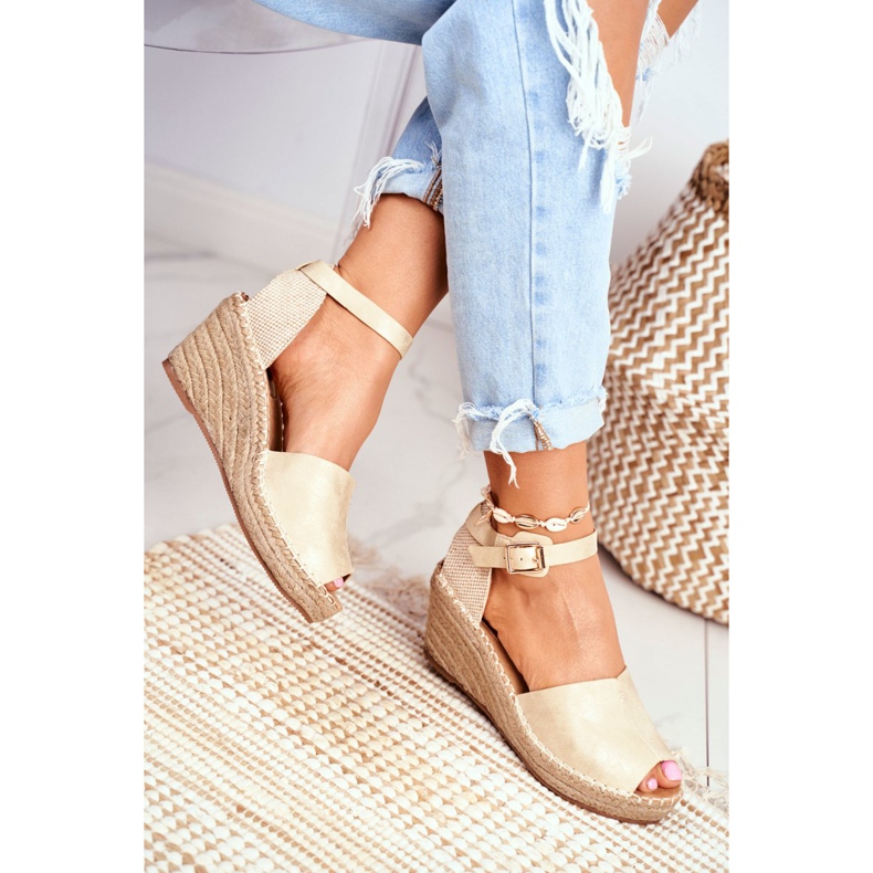 Evento Női szandál a Wedge Espadrilles Gold -on aranysárga 2