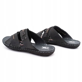 Kampol Férfi bőrpapucs 201/3 fekete 4