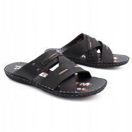 Kampol Férfi bőrpapucs 201/3 fekete 3