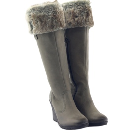 Caprice bőrcsizma szőrmével 25607 szürke 4