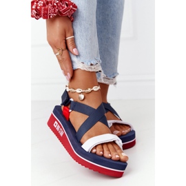 Foam Wedge szandál Big Star HH274A084 Navy Blue piros sötétkék 2 Foam Wedge szandál Big Star HH274A084 Navy Blue piros sötétkék 2