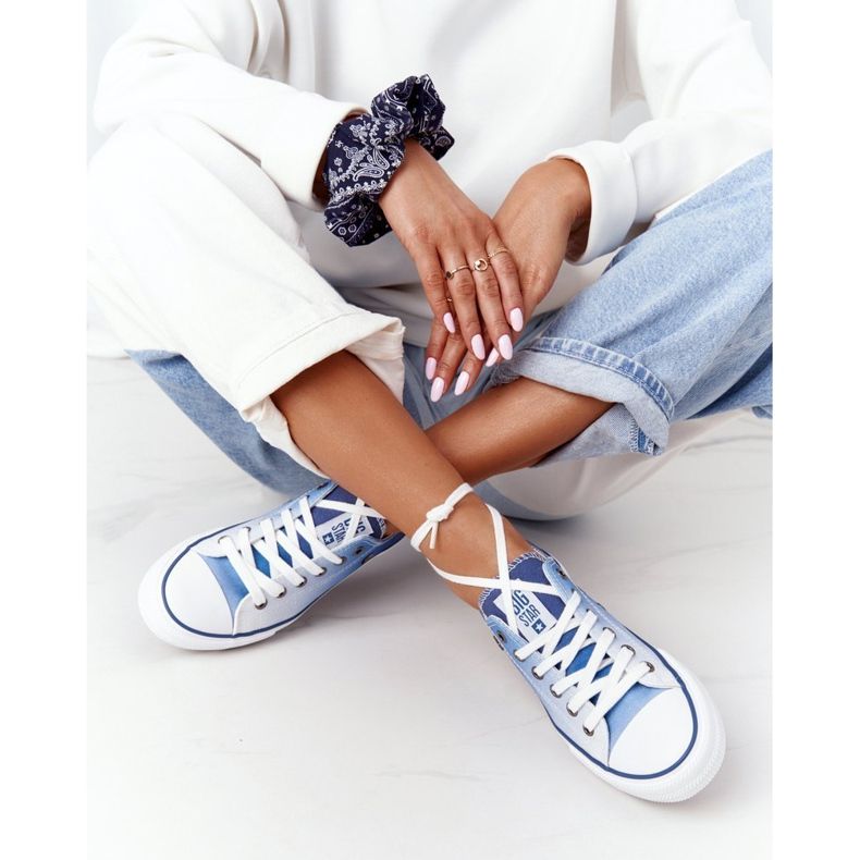 Női cipők Big Star HH274129 Ombre Navy Blue fehér sötétkék kék 1