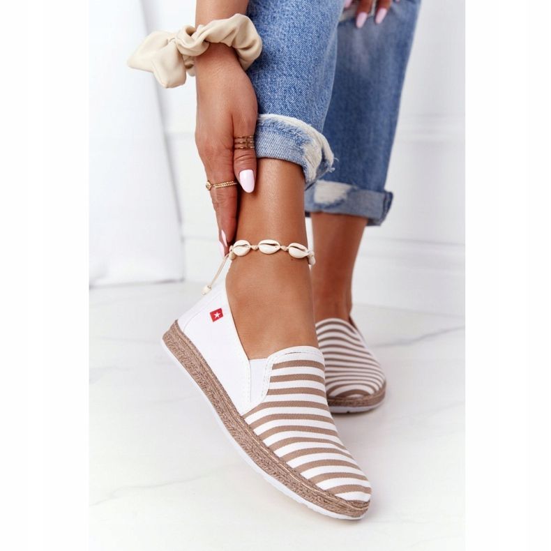 Női espadrilles Big Star HH276001 bézs-fehér barna 1