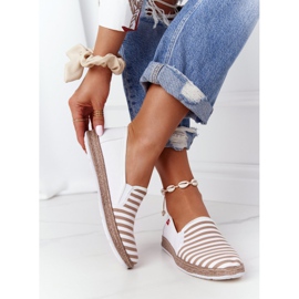 Női espadrilles Big Star HH276001 bézs-fehér barna 2