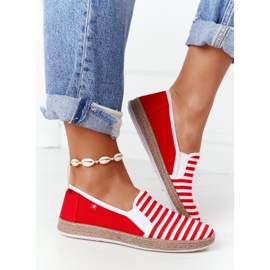 Női espadrilles Big Star HH276003 piros-fehér 2